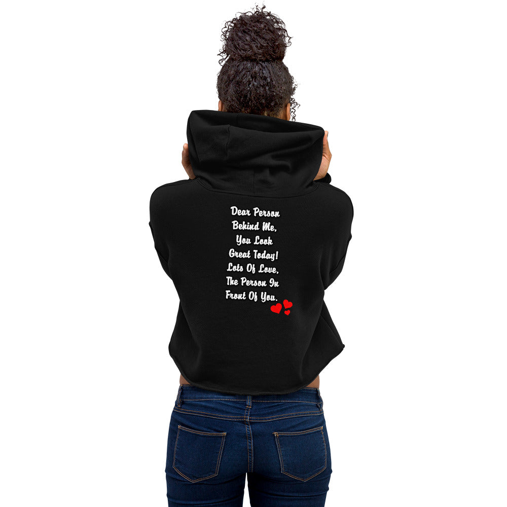 Dear Person Behind Me Womens Crop Hoodie