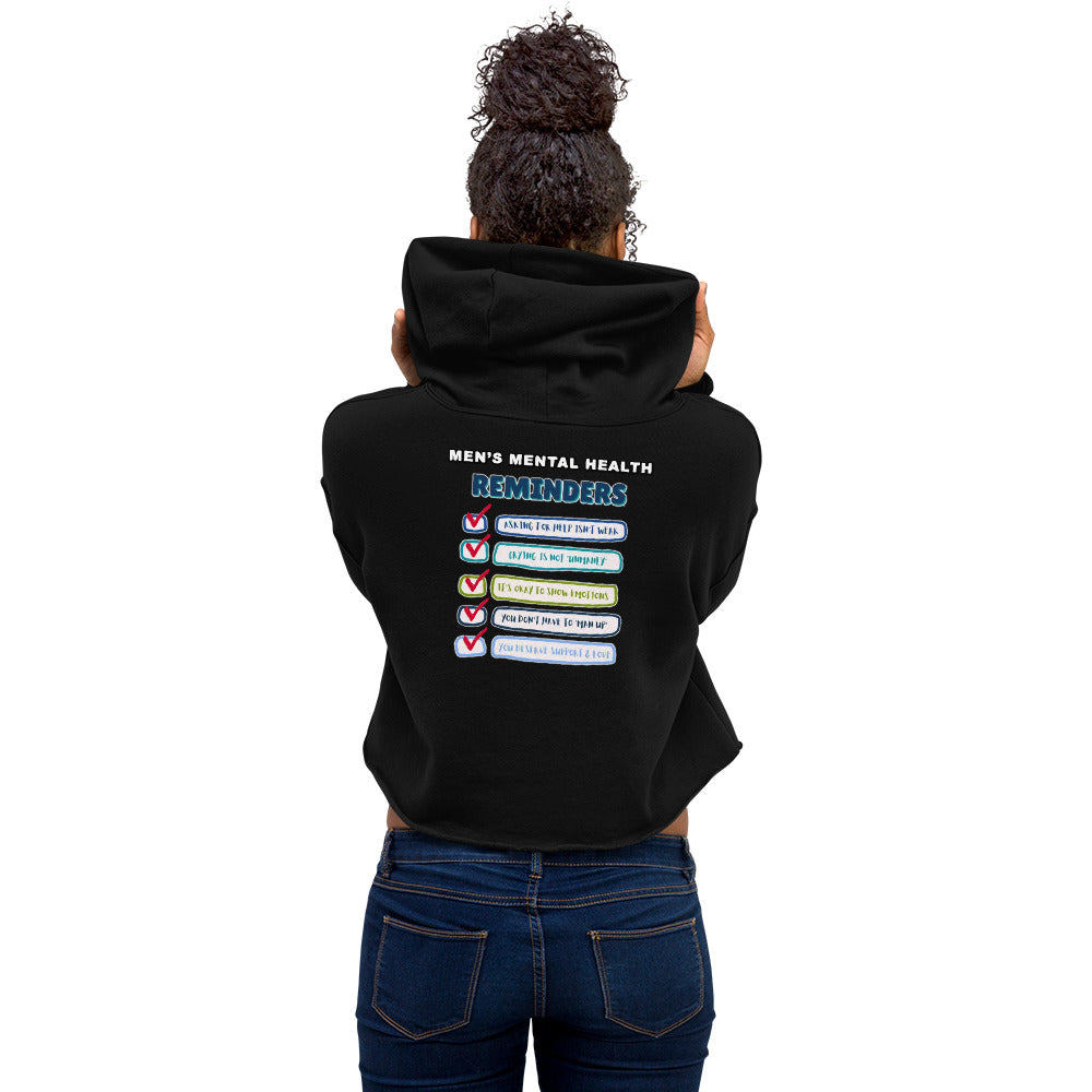 Men's Mental Health Reminders Womens Crop Hoodie