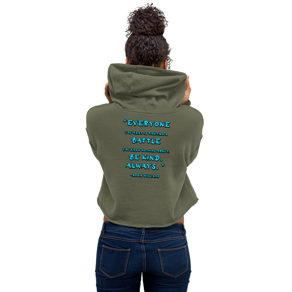 Be Kind, Always Womens Crop Hoodie