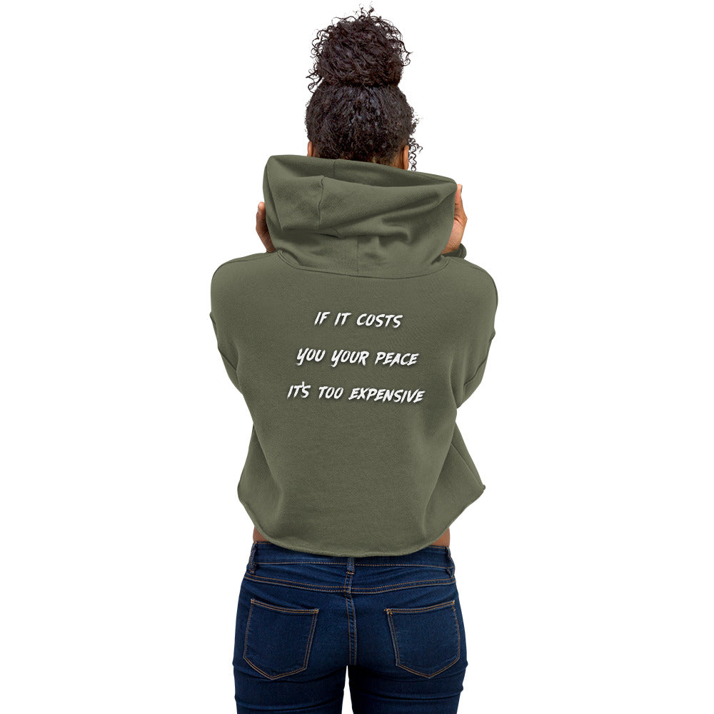 Cost Of Peace Womens Crop Hoodie