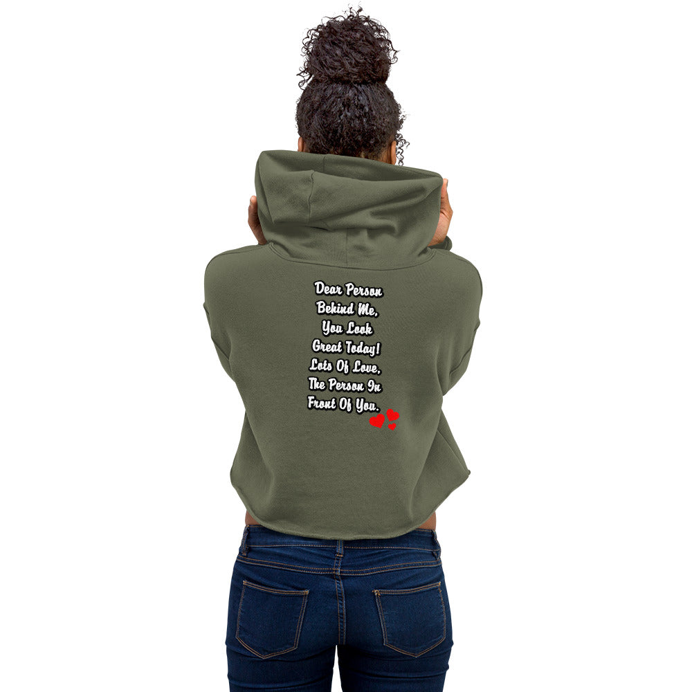 Dear Person Behind Me Womens Crop Hoodie