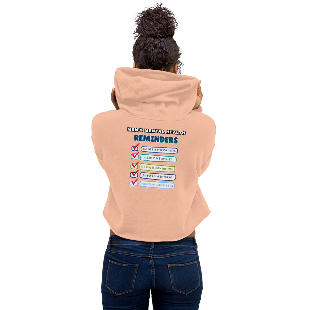 Men's Mental Health Reminders Womens Crop Hoodie