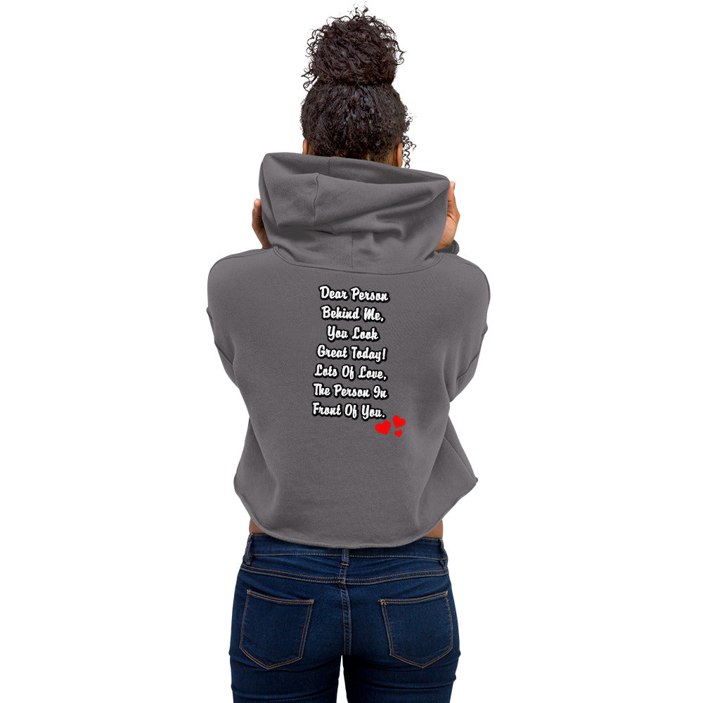 Dear Person Behind Me Womens Crop Hoodie