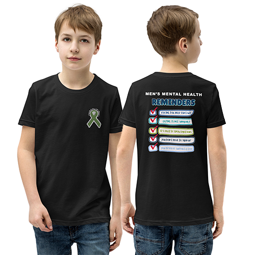 Men's Mental Health Reminders Youth Short Sleeve T-Shirt